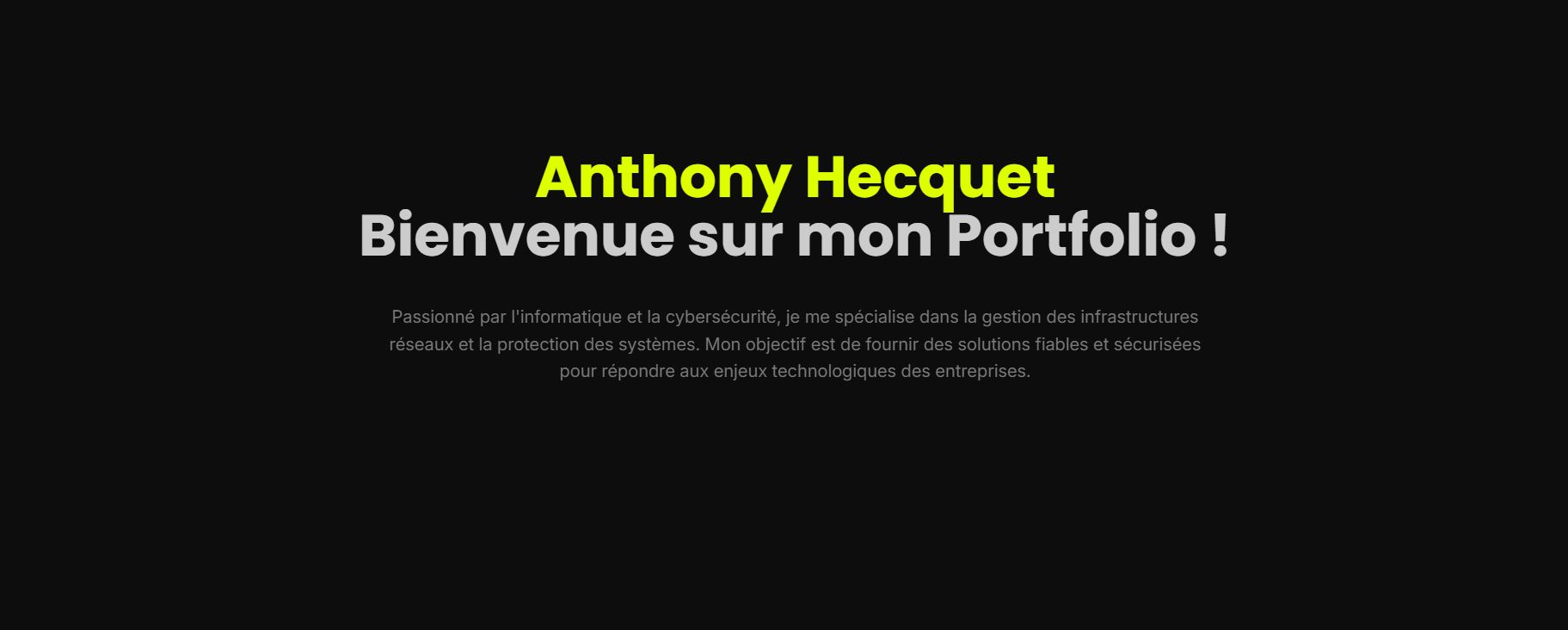 Portfolio d'un étudiant de BTS SIO nommé Anthony Hecquet